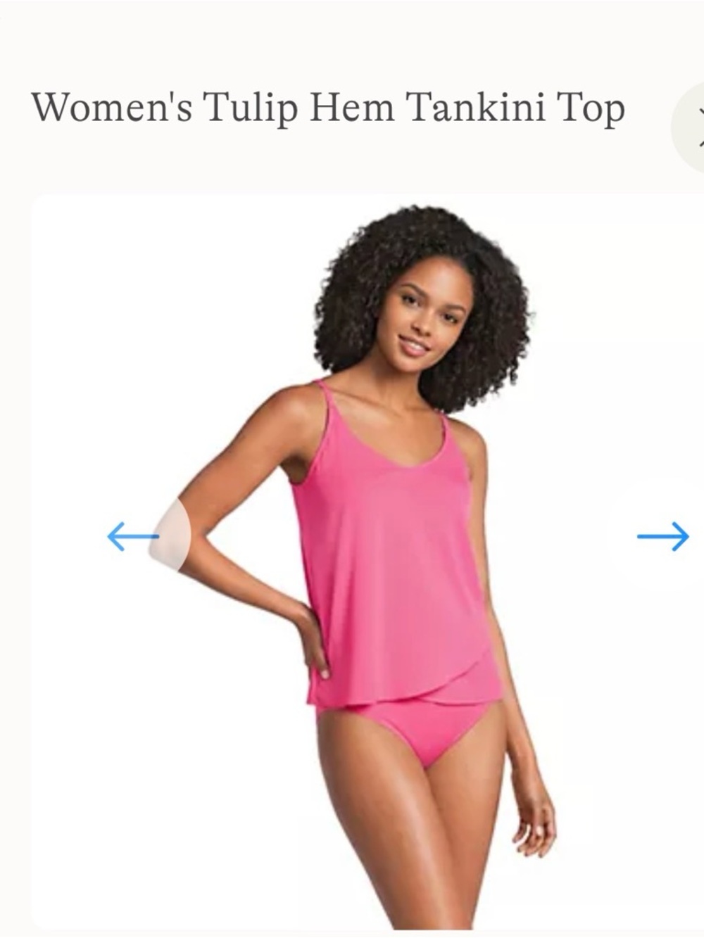 Lands' End Pink Tulip-Hem Tankini Top